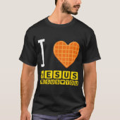 I Liebe Jesus Waffle Funny Breakfast T-Shirt (Vorderseite)