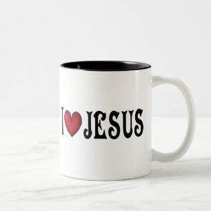 I Liebe Jesus Zweifarbige Tasse