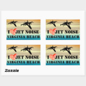 I Liebe Jet Noise Virginia Beach Poster Rechteckiger Aufkleber (Blatt)