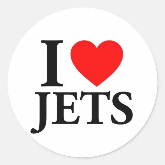 I Liebe Jets Runder Aufkleber (Vorderseite)