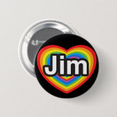 I Liebe Jim. Liebe I Sie Jim. Herz Button (Vorne & Hinten)