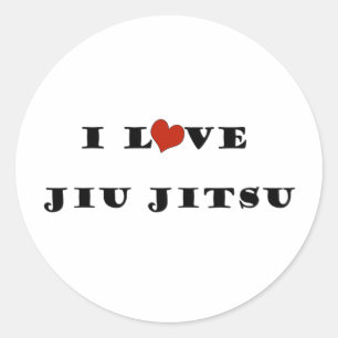 I Liebe Jiu Jitsu.png Runder Aufkleber