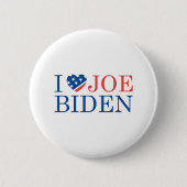 I Liebe Joe Biden 2020 Button (Vorderseite)