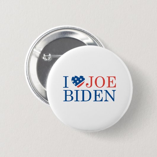 I Liebe Joe Biden 2020 Button (Vorne & Hinten)