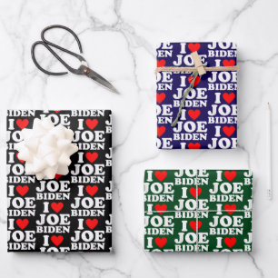I Liebe Joe Biden Joe Biden Heart Gift Geschenkpapier Set