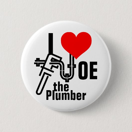 I Liebe Joe der Klempner Button (Vorderseite)