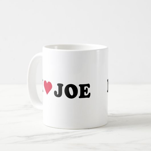 I LIEBE JOE KAFFEETASSE (Vorderseite Links)