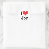 I Liebe Joe Runder Aufkleber (Tasche)