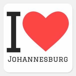 I Liebe Johannesburg Quadratischer Aufkleber