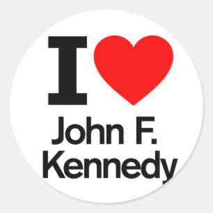 I Liebe John F. Kennedy Runder Aufkleber