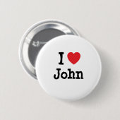 I Liebe John Herzlicher T - Shirt Button (Vorne & Hinten)