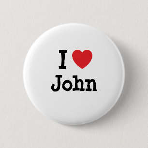 I Liebe John Herzlicher T - Shirt Button