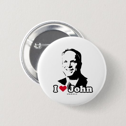 I LIEBE JOHN MCCAIN BUTTON (Vorne & Hinten)