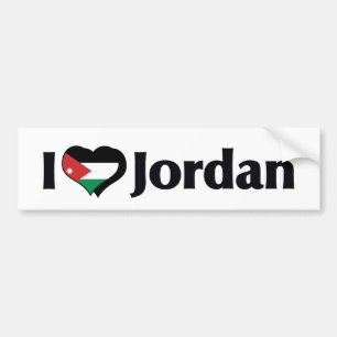 I Liebe Jordan Flag Autoaufkleber