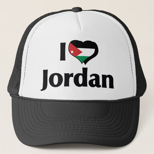 I Liebe Jordan Flag Truckerkappe (Vorderseite)