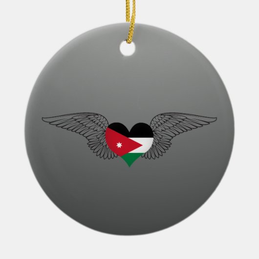 I Liebe Jordanien - Flügel Keramik Ornament (Vorne)