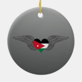 I Liebe Jordanien - Flügel Keramik Ornament (Hinten)