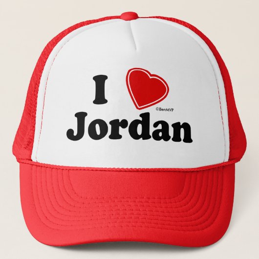 I Liebe Jordanien Truckerkappe (Vorderseite)