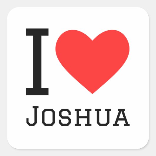 I Liebe Joshua Quadratischer Aufkleber (Vorderseite)