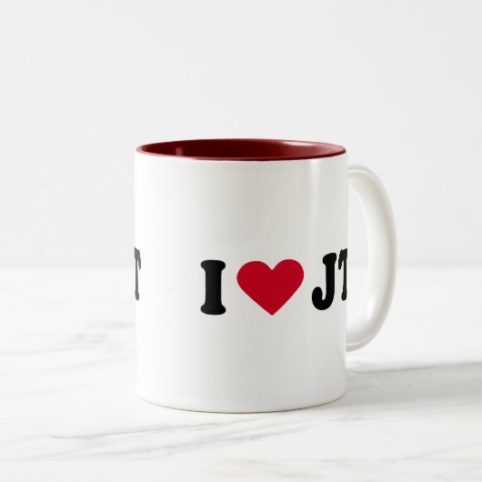 I LIEBE JT ZWEIFARBIGE TASSE (VorderseiteRechts)