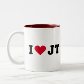 I LIEBE JT ZWEIFARBIGE TASSE (Links)