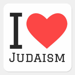 I Liebe Judentum Quadratischer Aufkleber