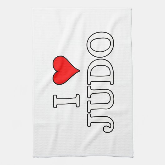 I Liebe Judo Geschirrtuch (Vertikal)