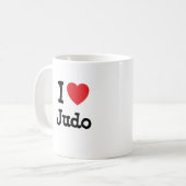 I Liebe Judo heart custom personalisiert Kaffeetasse (Vorderseite Links)