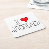 I Liebe Judo Rechteckiger Pappuntersetzer (angewinkelt)
