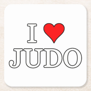 I Liebe Judo Rechteckiger Pappuntersetzer