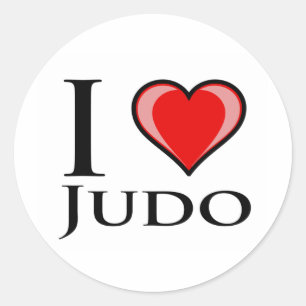 I Liebe Judo Runder Aufkleber