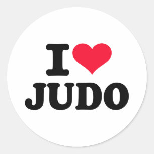 I Liebe Judo Runder Aufkleber