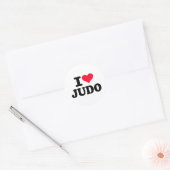 I Liebe Judo Runder Aufkleber (Umschlag)