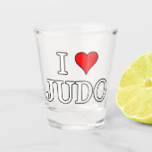 I Liebe Judo Schnapsglas (Vorderseite)