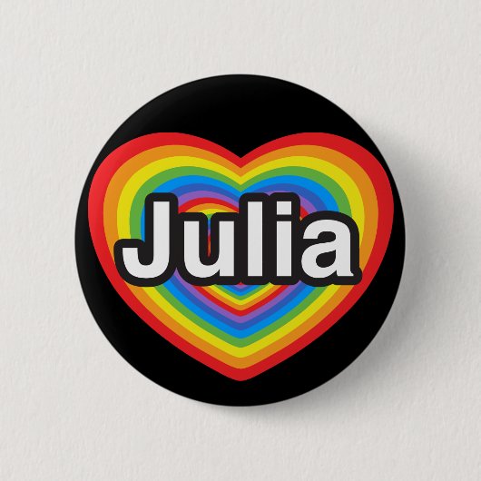 I Liebe Julia. Liebe I Sie Julia. Herz Button (Vorderseite)