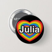 I Liebe Julia. Liebe I Sie Julia. Herz Button (Vorne & Hinten)