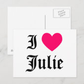 I Liebe Julie Postkarte (Vorne/Hinten)