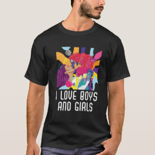 I Liebe Jungen und Mädchen Bisexueller Stolz Bisex T-Shirt