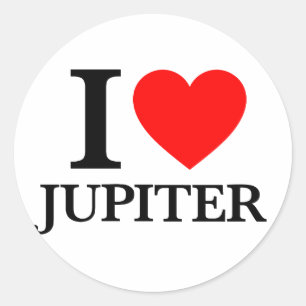 I Liebe Jupiter Runder Aufkleber
