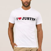 I LIEBE JUSTIN T-Shirt (Vorderseite)