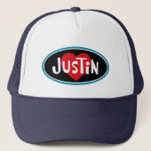 I Liebe JUSTIN Truckerkappe (Vorderseite)