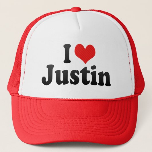 I Liebe Justin Truckerkappe (Vorderseite)