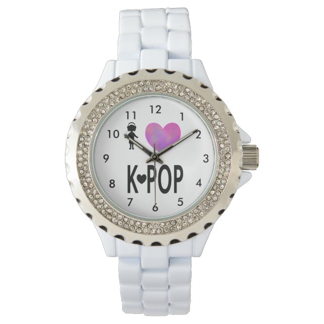 I Liebe K-Pop Armbanduhr (Vorderseite)