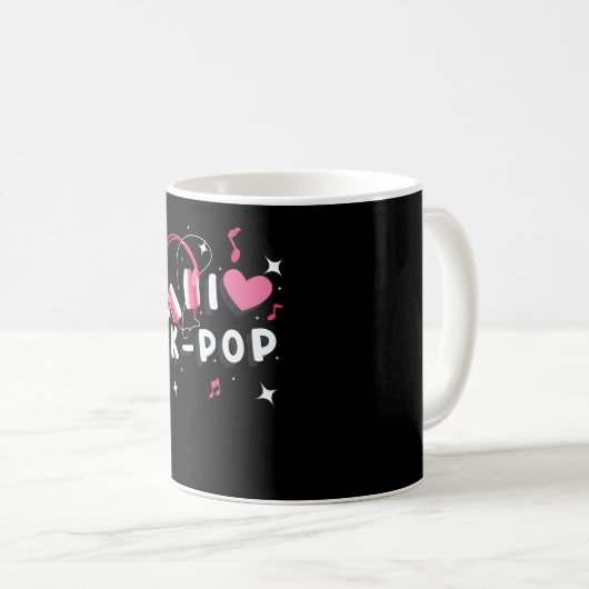 I Liebe K-Pop Kaffeetasse (VorderseiteRechts)