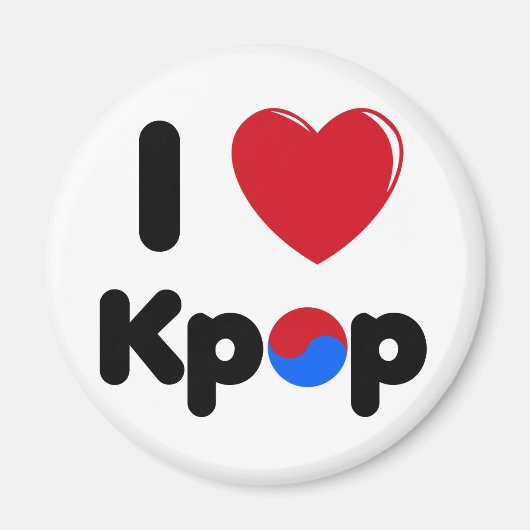 I Liebe-k-Pop-Kühlschrankmagnet Magnet (Vorne)