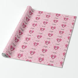 I Liebe K-Pop Pink Finger Heart Geschenkpapier