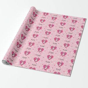 I Liebe K-Pop Pink Finger Heart Geschenkpapier