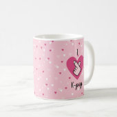 I Liebe K-Pop Pink Finger Herz BlackPink Kaffeetasse (VorderseiteRechts)