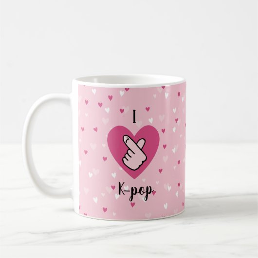I Liebe K-Pop Pink Finger Herz BlackPink Kaffeetasse (Links)