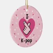 I Liebe K-Pop Pink Finger Herz BlackPink Keramik Ornament (Rechts)